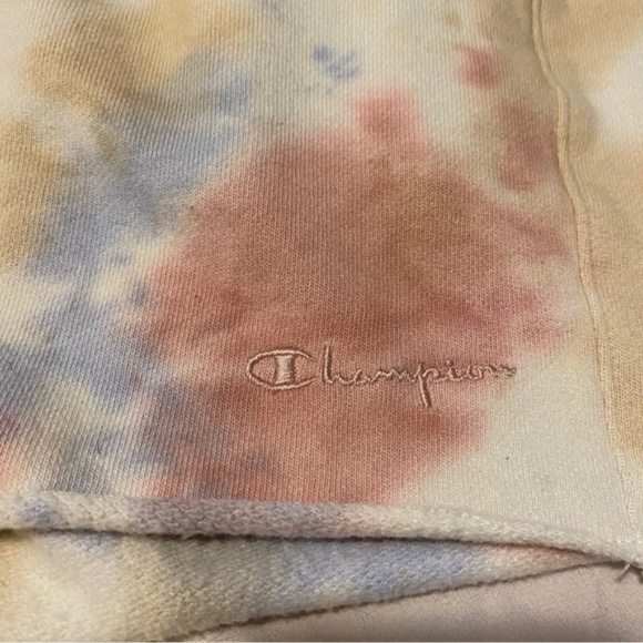 Champion Jogger Shorts Cotton Pockets Front Back Tie Dye Pastel Summer Lounge - Picture 3 of 5